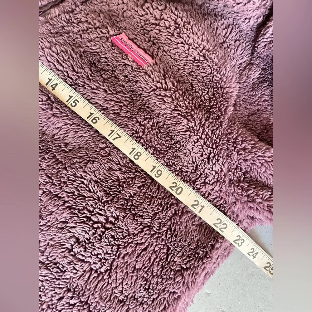 Simply Southern 1/4 Zip Sherpa Fleece Pullover Purple Soft Sweatshirt Women’s L - Picture 8 of 10